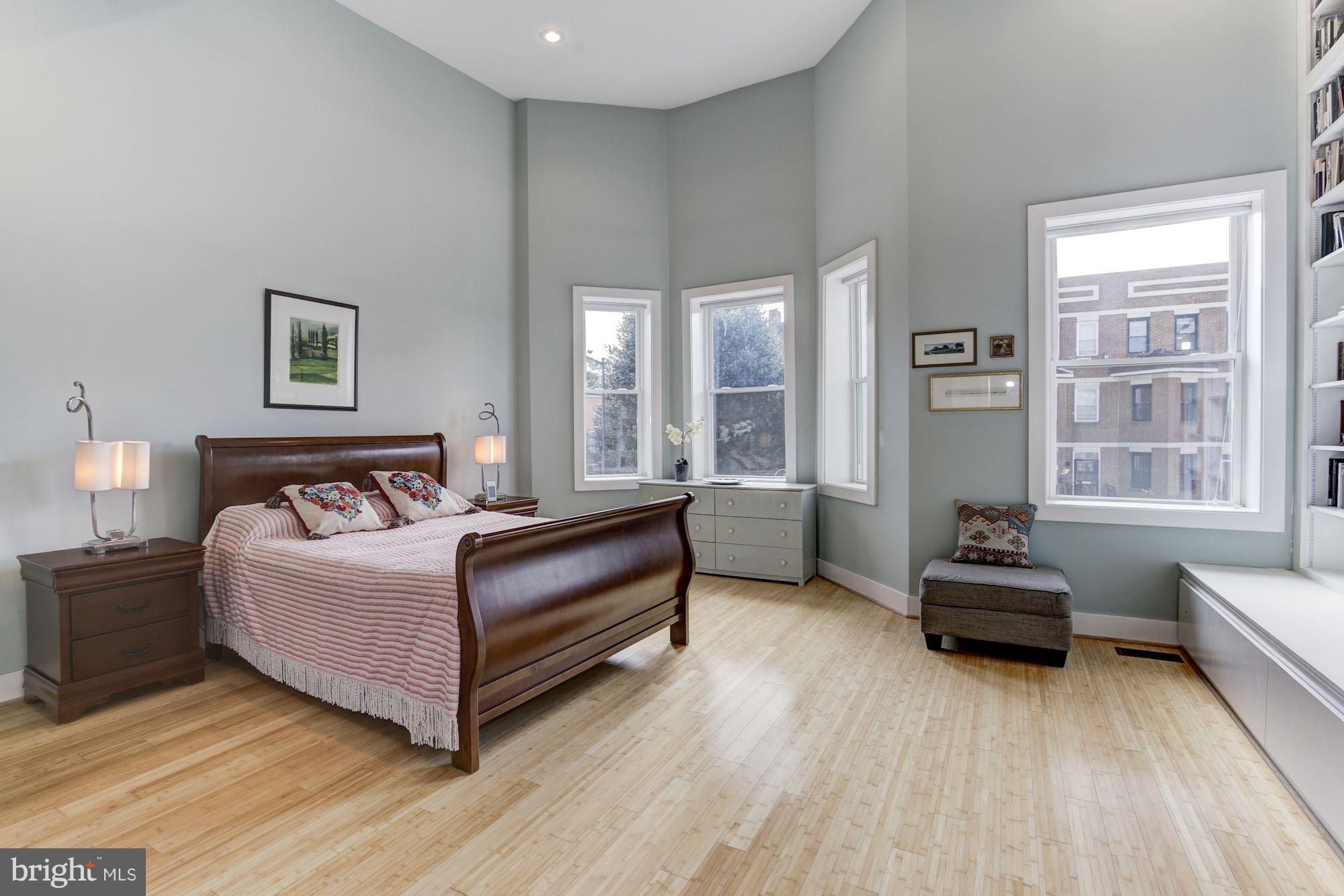 3605 13th Street Northwest Washington, DC 20010 - Photo 11 of 28 Private Master bedroom w/soaring ceilings