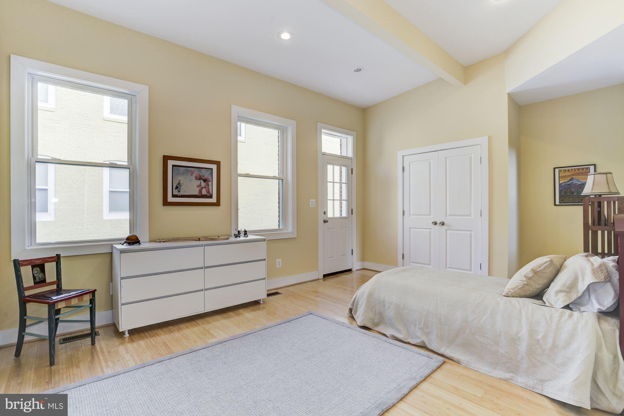 3605 13th Street Northwest Washington, DC 20010 - Photo 15 of 28 Bedroom with 11' high ceilings, double door closet