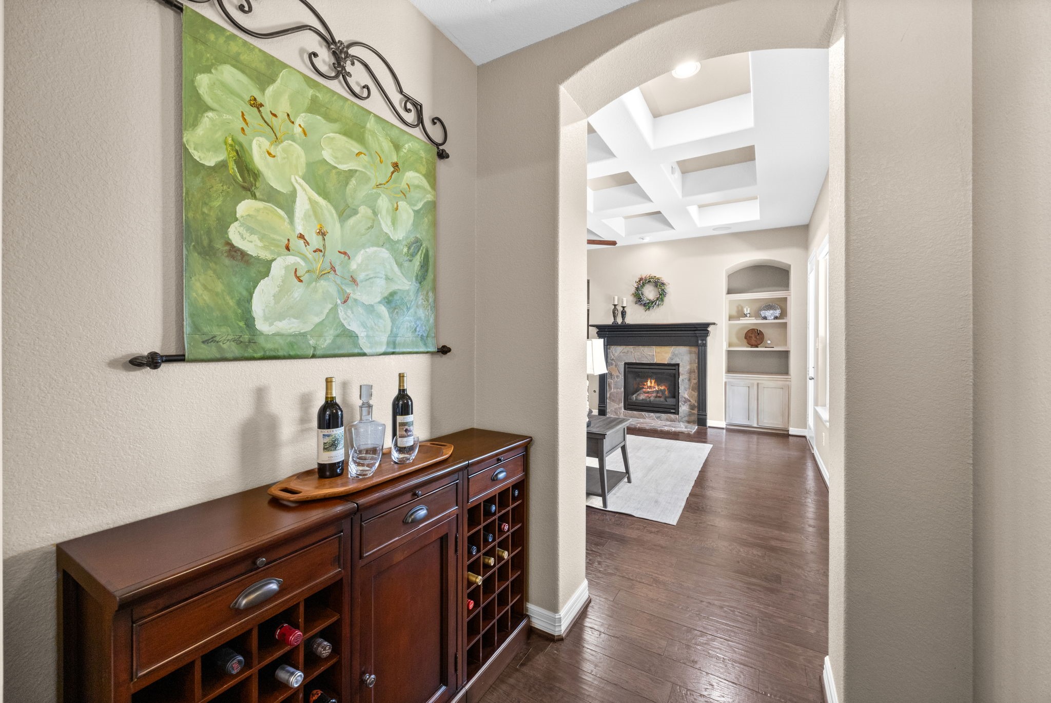 27642 Linden Ridge Lane Fulshear, TX 77441 - Photo 16 of 42 A hallway just off the Family Room leads you to a spacious Primary Suite retreat, thoughtfully separated from the secondary Bedrooms to create a quiet sanctuary.