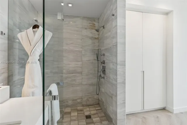 a bathroom with a shower