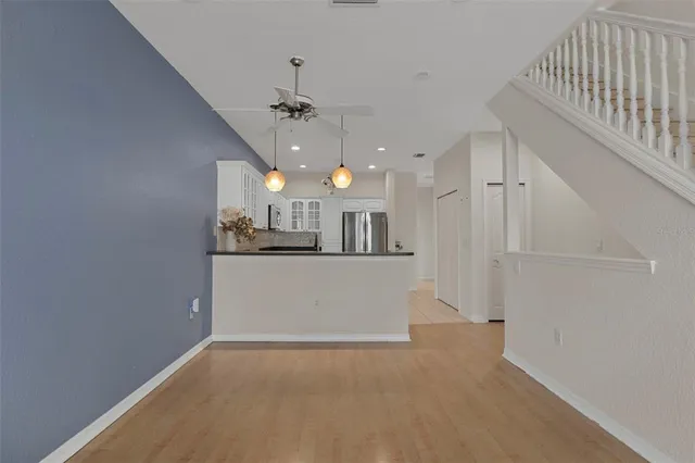 a view of a balcony with an outdoor space