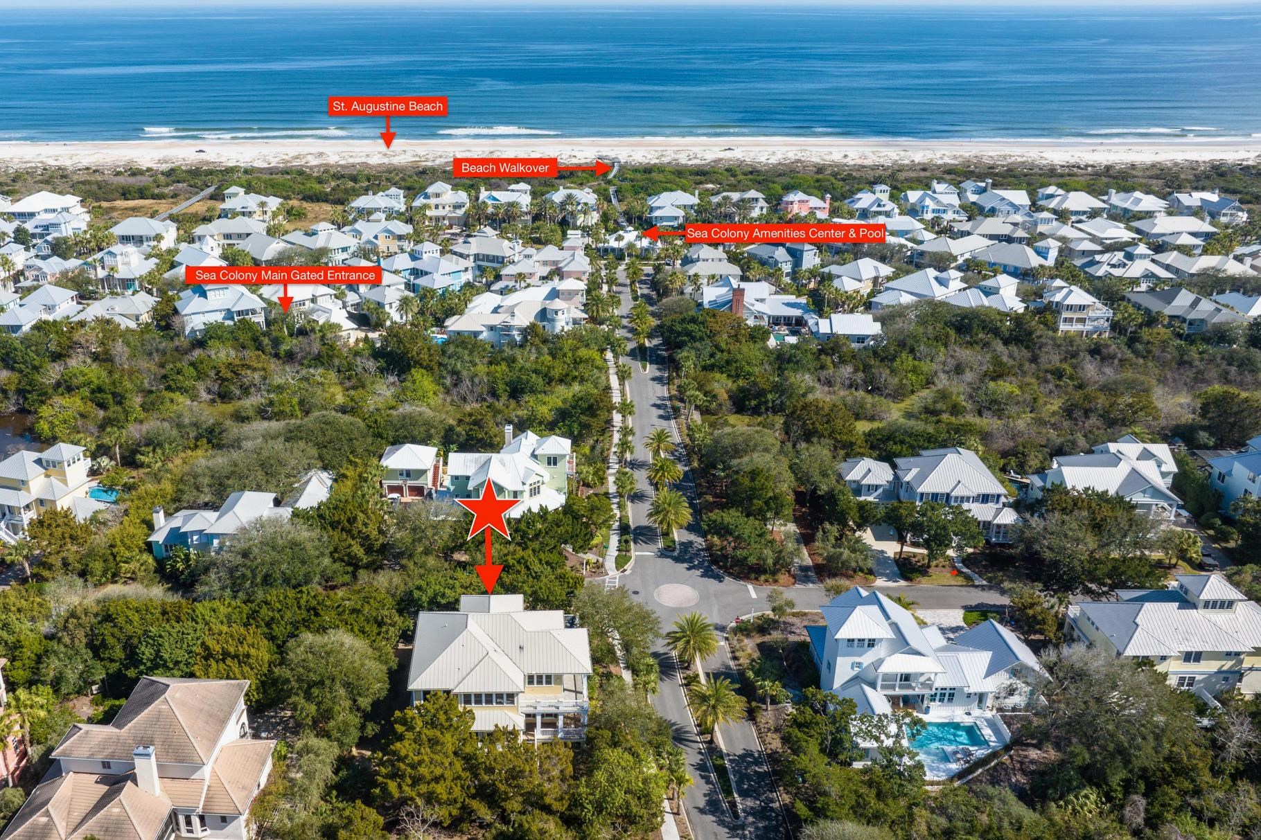 201 North Forest Dune Drive St. Augustine Beach, FL 32080 - Photo 57 of 57 an aerial view of street and residential houses