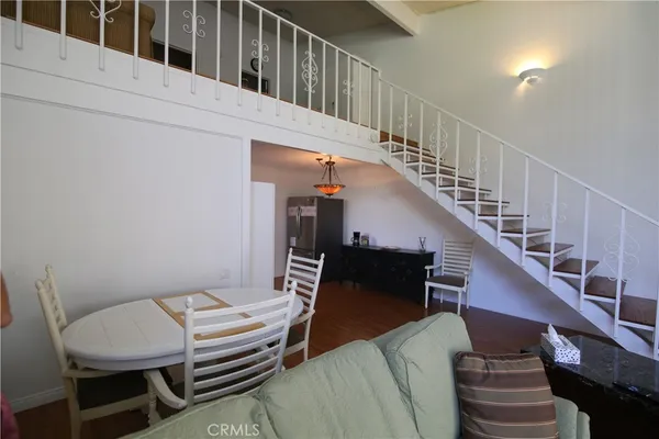 a view of entryway and workspace