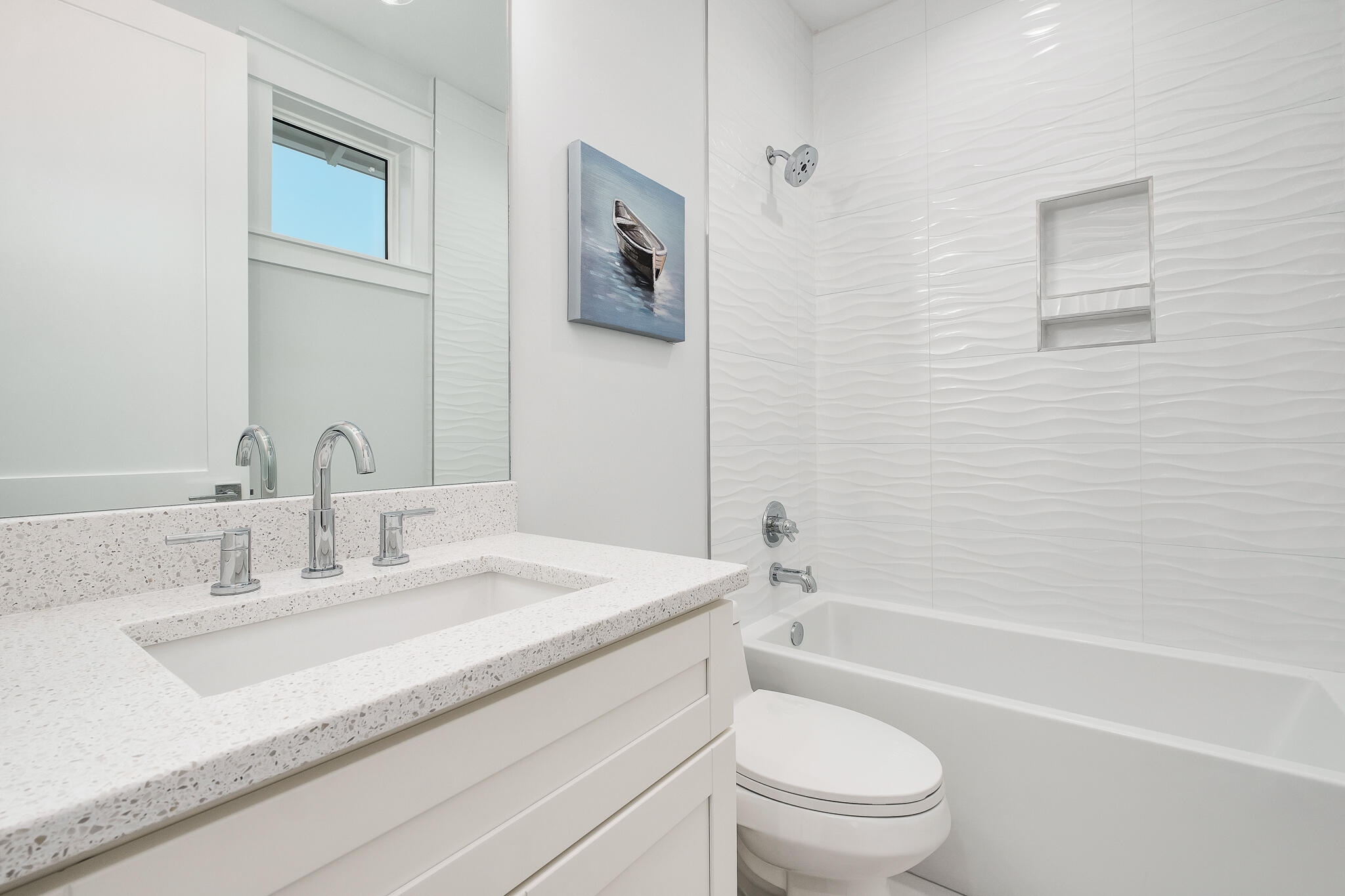 186 Redbud Ln Inlet Beach Inlet Beach, FL 32461 - Photo 32 of 46 a bathroom with a granite countertop toilet a sink and a bathtub