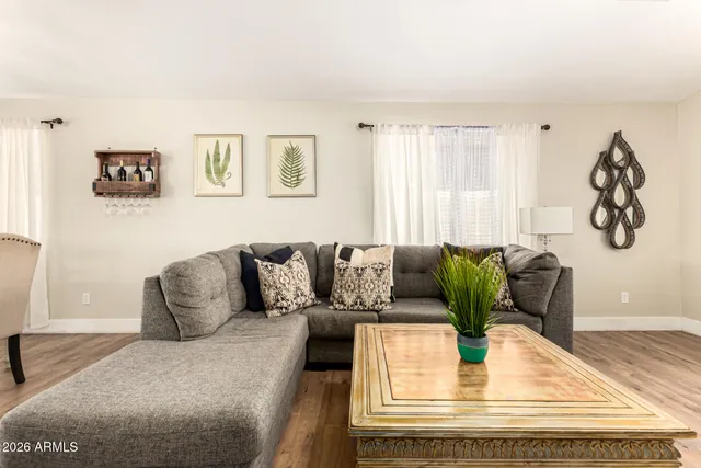 a living room with furniture