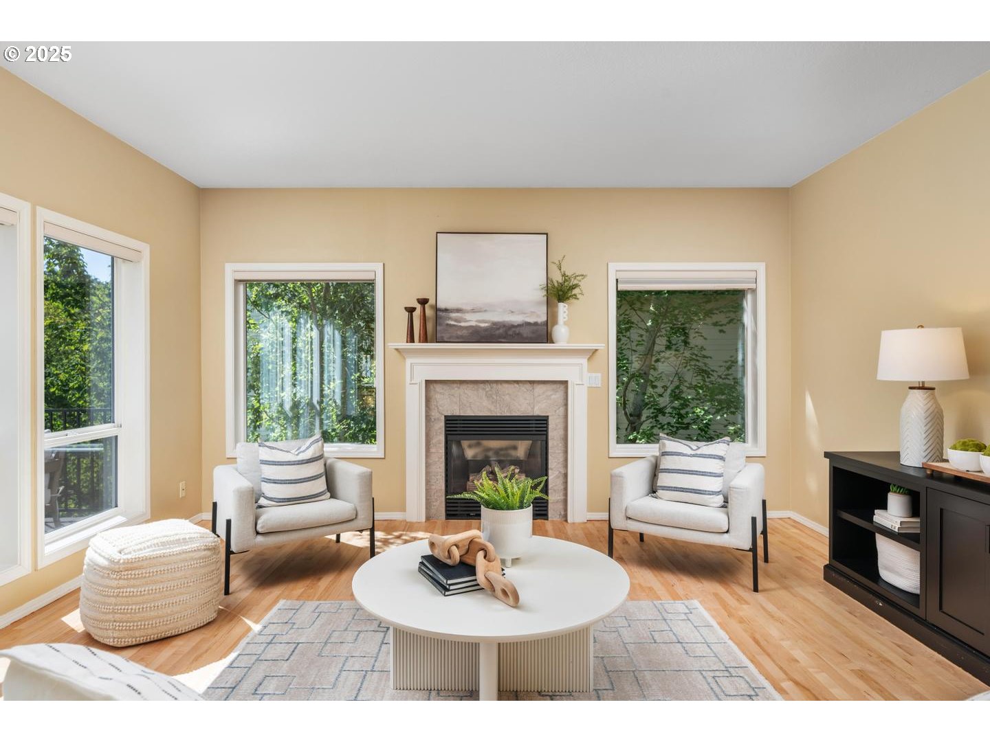 2118 Northwest Mill Pond Road Portland, OR 97229 - Photo 12 of 44 a living room with furniture and a fireplace