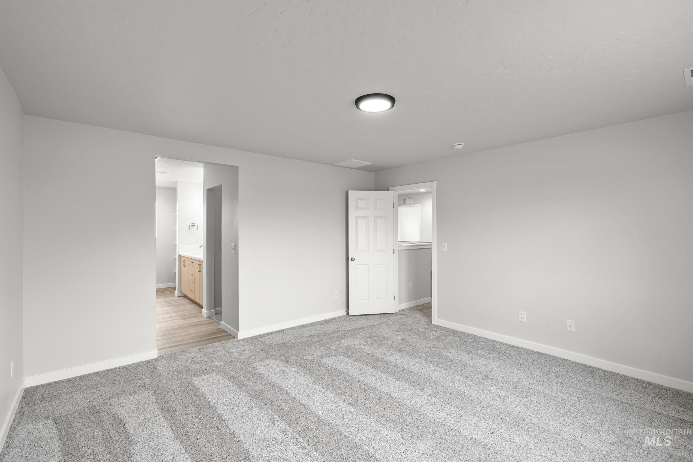 14056 Shiny Spruce Street Caldwell, ID 83607 - Photo 19 of 25 Spacious room with light gray walls, patterned gray carpeting, and a flush-mount ceiling light
