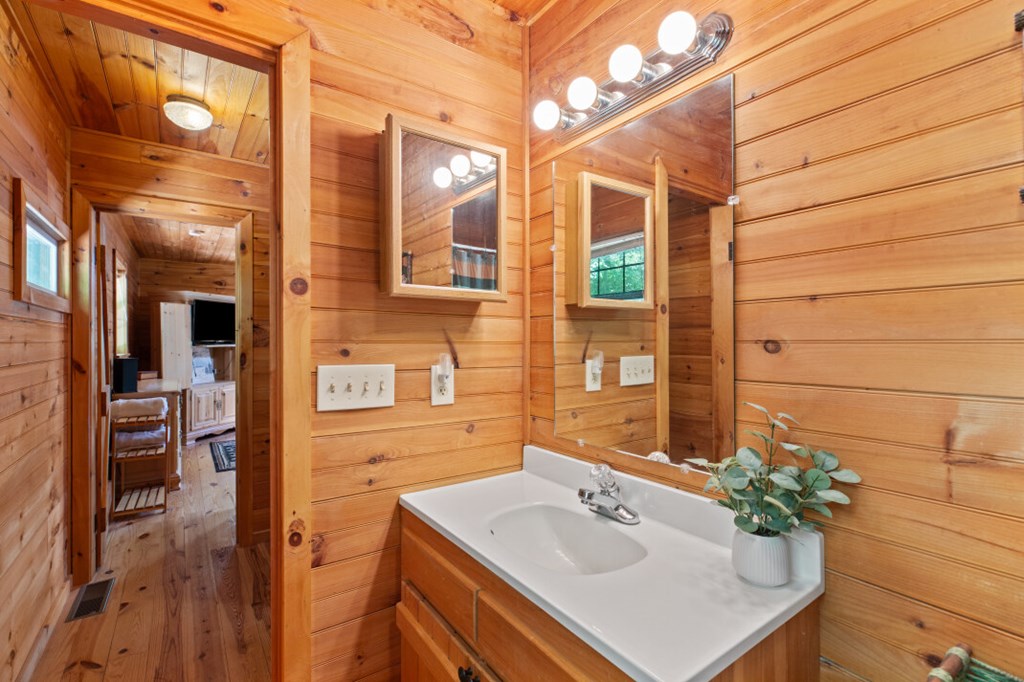 66 Fortenberry Road Young Harris, GA 30582 - Photo 29 of 55 a bathroom with a sink and a mirror