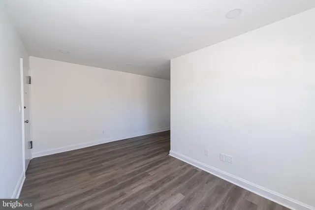 a view of small space with wooden floor