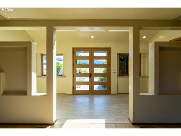 a view interior of a house with wooden floor