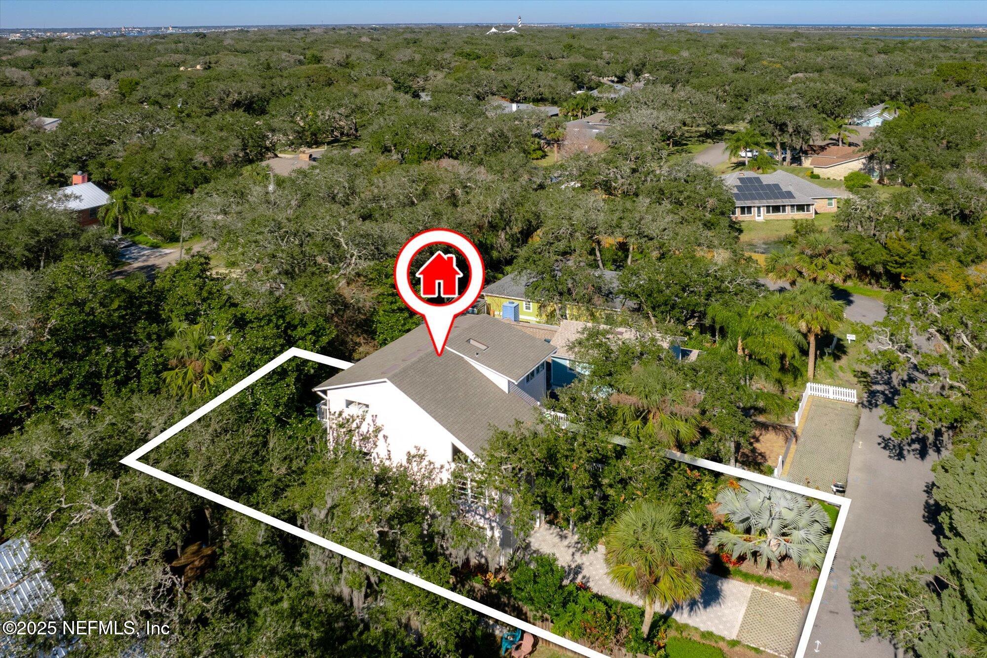 1685 Santander Street St. Augustine, FL 32080 - Photo 47 of 48 an aerial view of residential house with outdoor space and trees