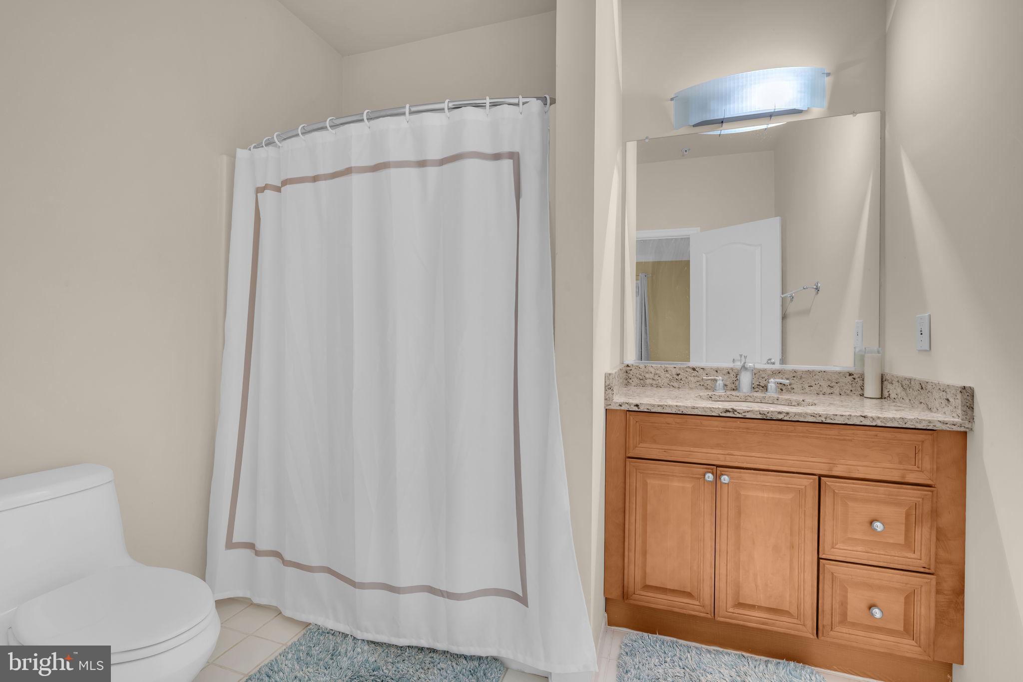 13716 Molly Berry Road Brandywine, MD 20613 - Photo 20 of 75 a bathroom with a granite countertop sink a toilet and a mirror