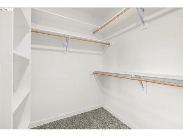 a view of a room with racks on the wall