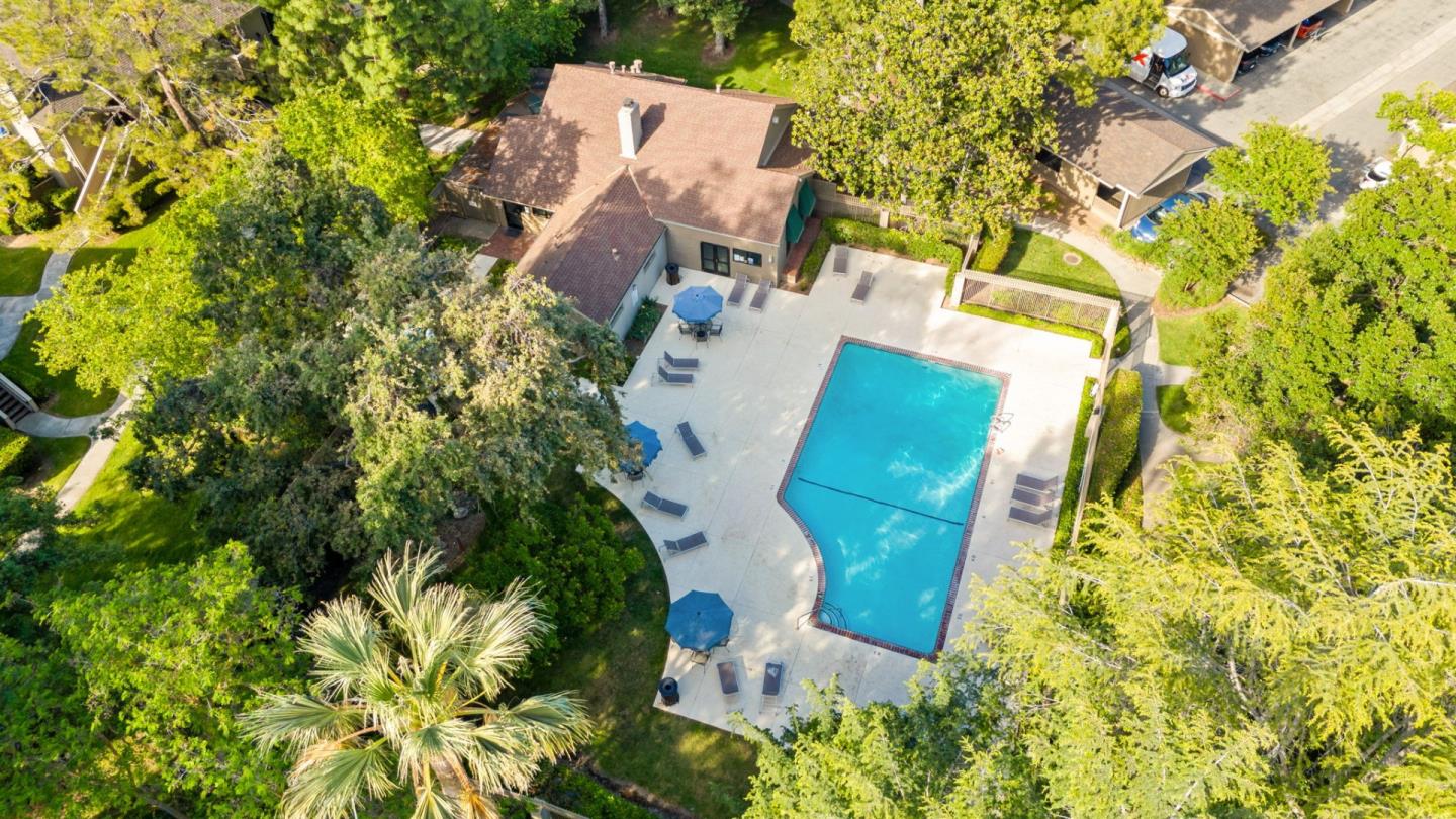 5701 Makati Circle, Unit C San Jose, CA 95123 - Photo 28 of 28 an aerial view of a house with swimming pool and outdoor space