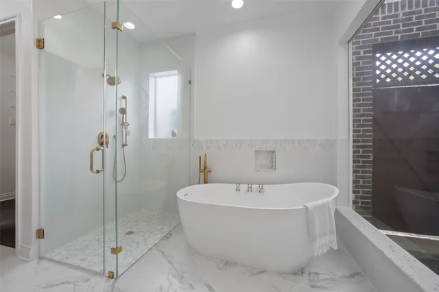 a view of a hallway with a chandelier