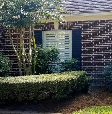 a view of a hallway with wooden floor and a potted plant
