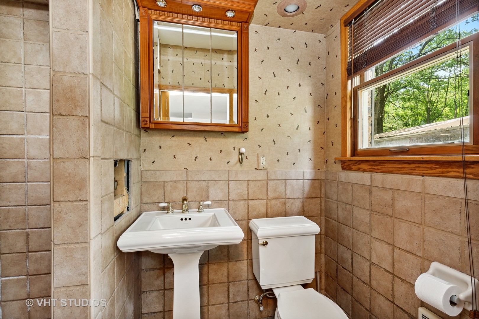 14933 Mill Road Capron, IL 61012 - Photo 8 of 15 a bathroom with a sink a toilet and a mirror