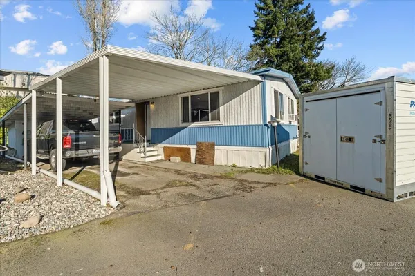 a view of a house with a patio