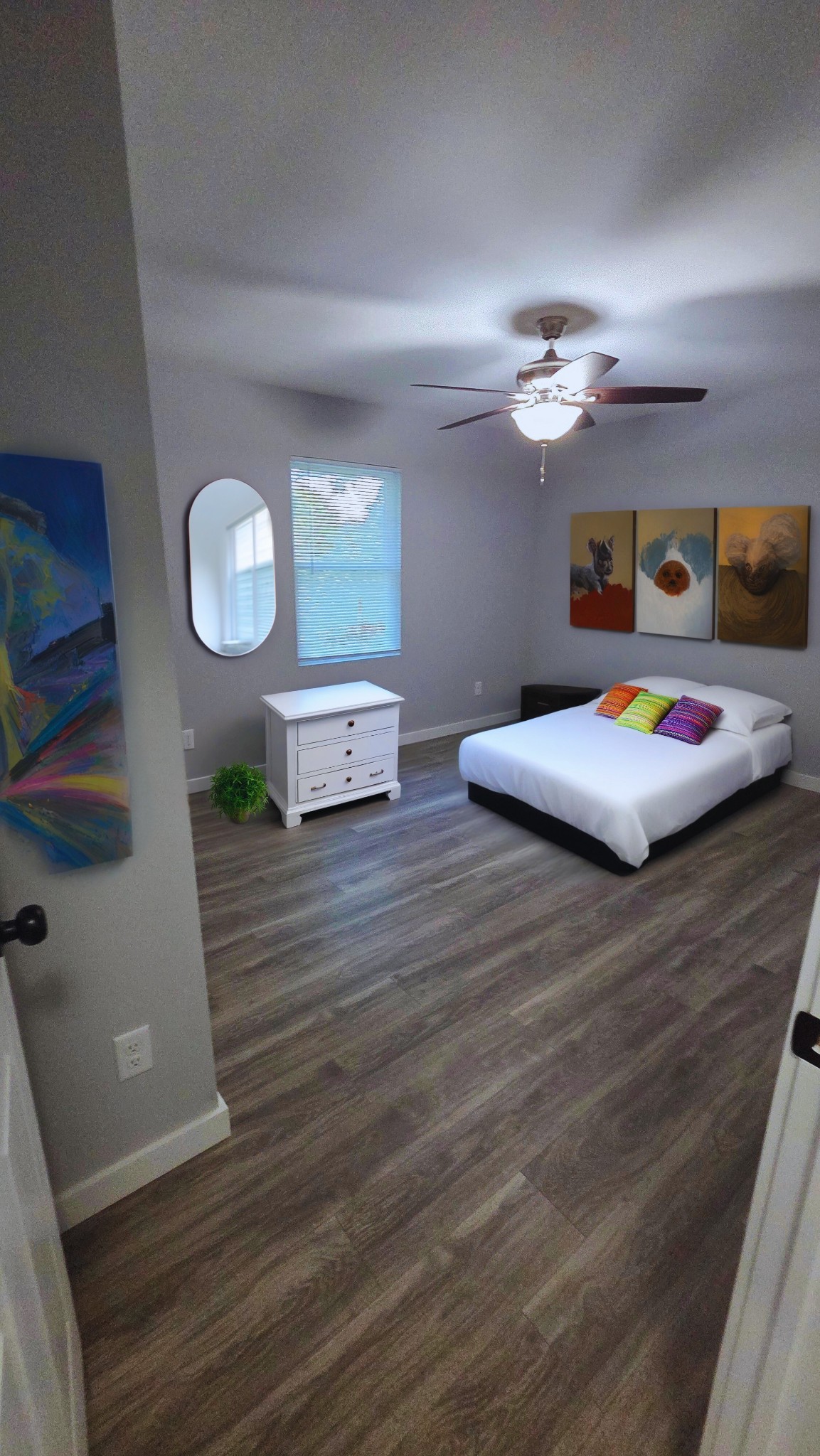 1080 Veterans Road Ashland City, TN 37015 - Photo 33 of 35 a bedroom with a bed and a chandelier