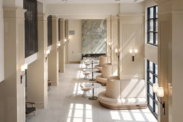 a view of a building with a outdoor space