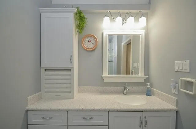 a bathroom with a shower