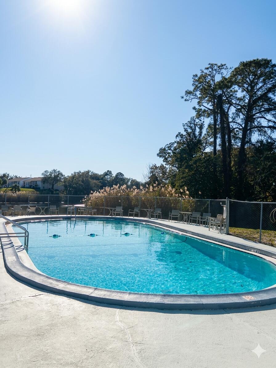210 Pelham Road, Unit 220A Fort Walton Beach, FL 32547 - Photo 5 of 38 a view of a swimming pool with a yard