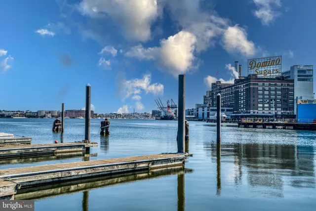 a view of a city with lawn chairs