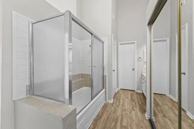 a view of bathroom with shower