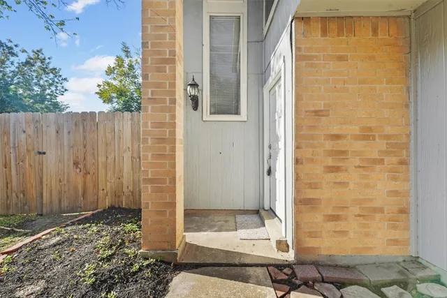 a view of a wooden door