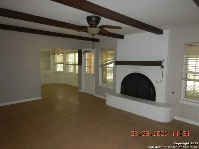 a view of a livingroom with a fireplace