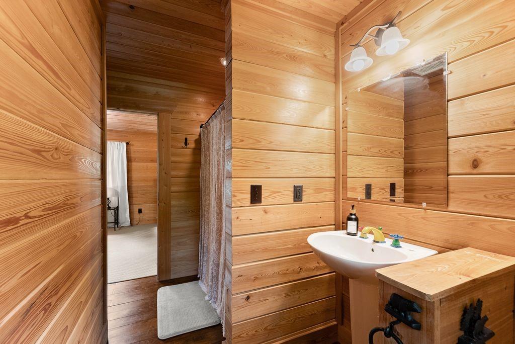 994 Whispering Hill Drive Cherry Log, GA 30522 - Photo 51 of 74 a bathroom with a sink and a mirror