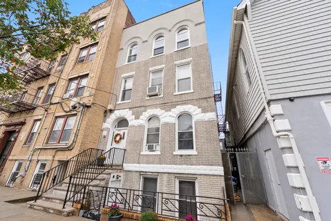 a front view of a building