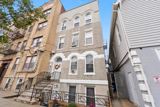 a front view of a building