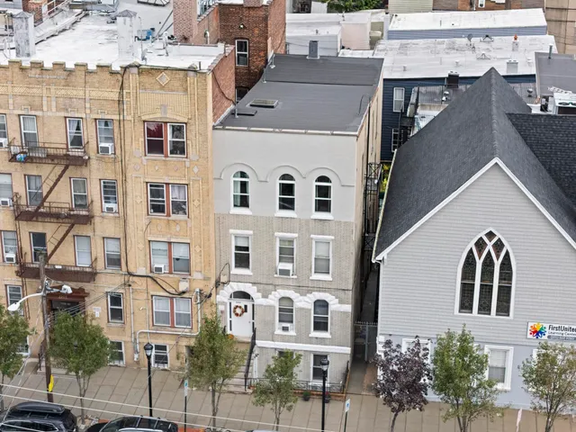 a front view of a building