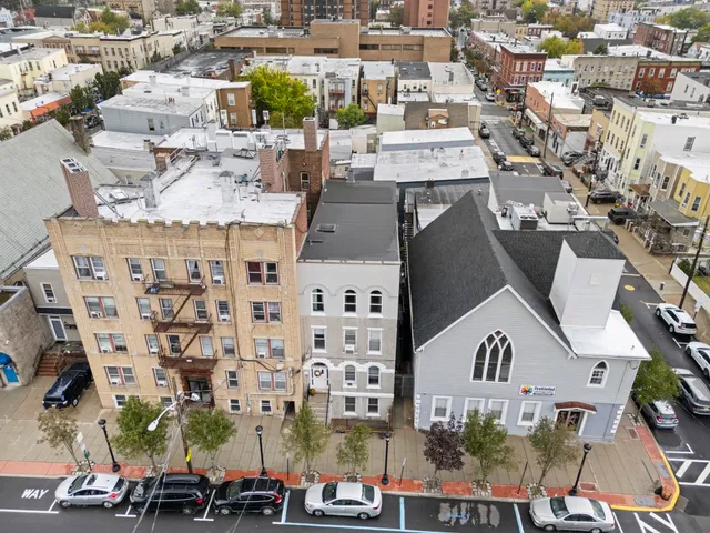 an aerial view of city