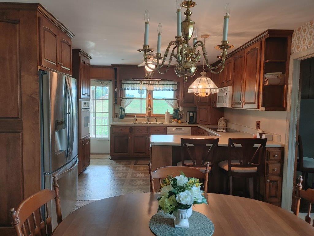 3245 Riner Road Christiansburg, VA 24073 - Photo 16 of 31 a kitchen with stainless steel appliances granite countertop sink stove top oven and cabinets