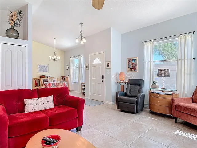 a living room with furniture