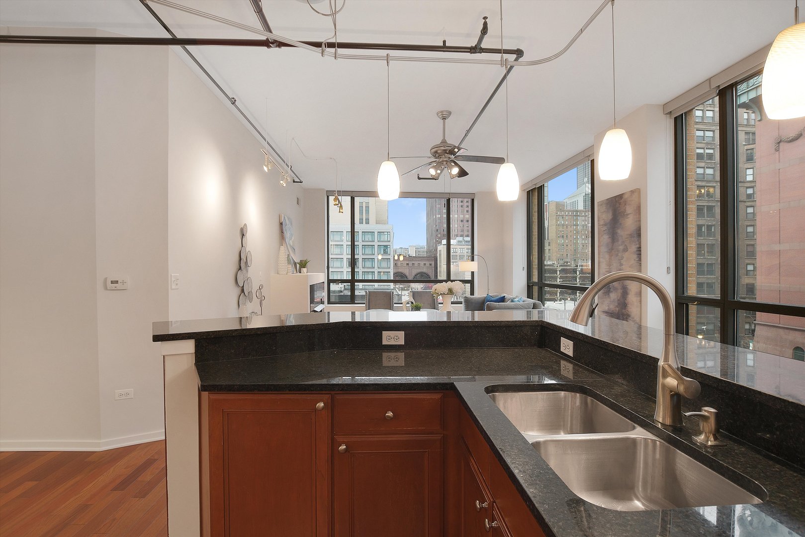 520 South State Street, Unit 510 Chicago, IL 60605 - Photo 14 of 34 a kitchen with a sink cabinets and window