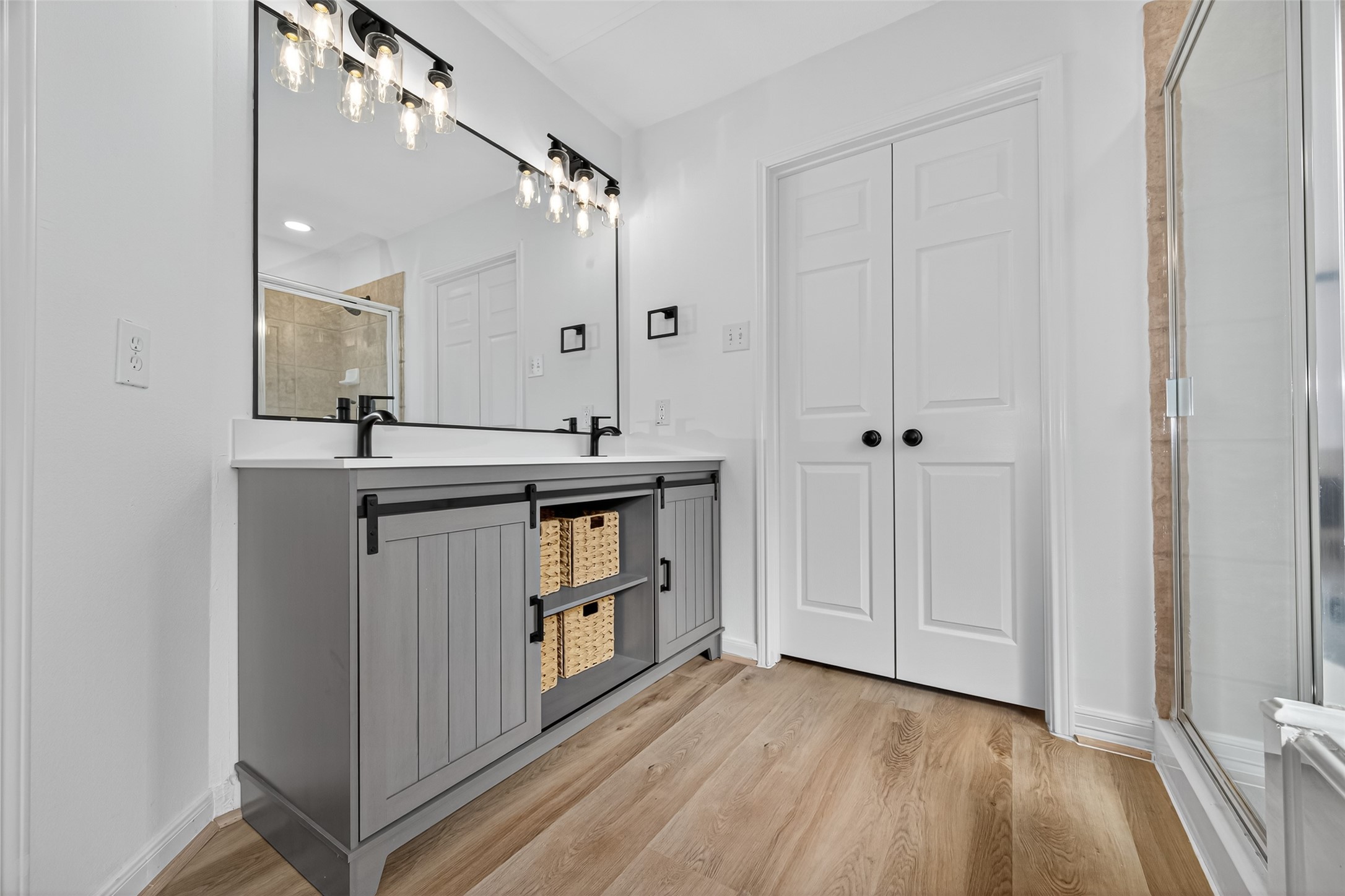 17422 Bending Post Drive Houston, TX 77095 - Photo 32 of 48 a view of a hallway with wooden floor and staircase