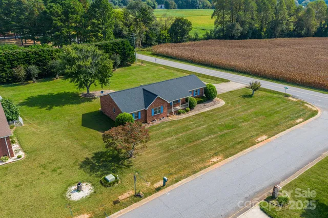 an aerial view of a house