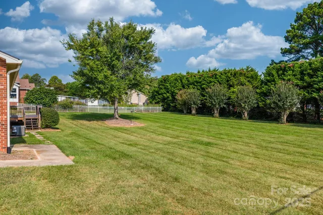a view of a golf course with a garden