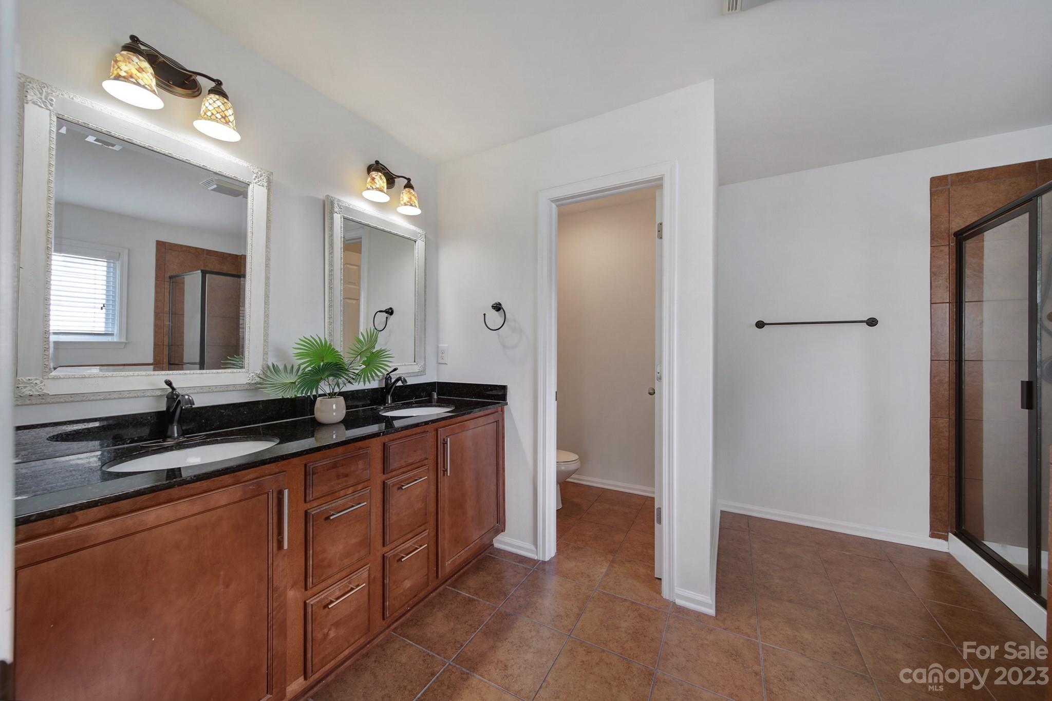 3359 Mandrake Court Tega Cay, SC 29708 - Photo 10 of 33 a spacious bathroom with a granite countertop sink and a mirror