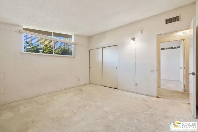 an empty room with a window