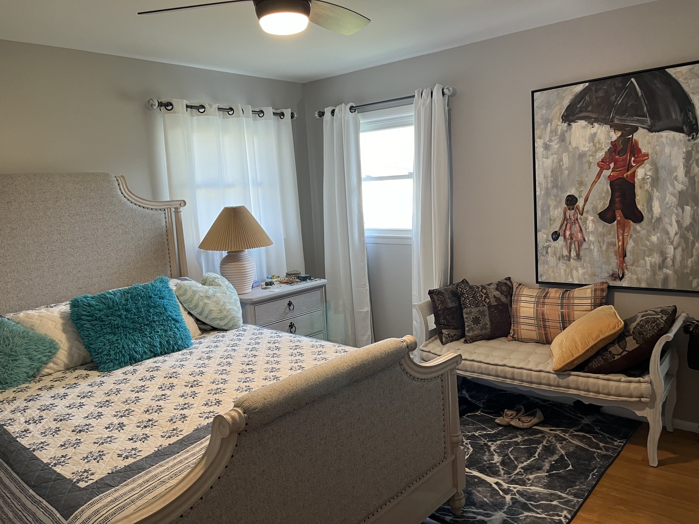 213 School Avenue Rochelle, IL 61068 - Photo 11 of 26 a bedroom with a bed and wooden floor