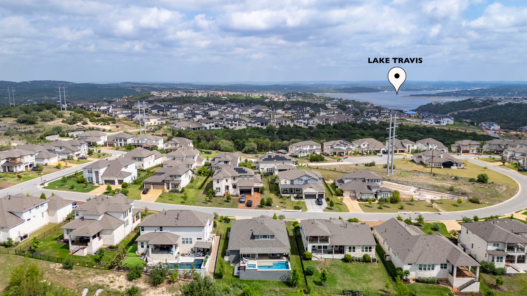 606 Bonfisk Bend Austin, TX 78738 - Photo 37 of 40 an aerial view of residential houses with outdoor space