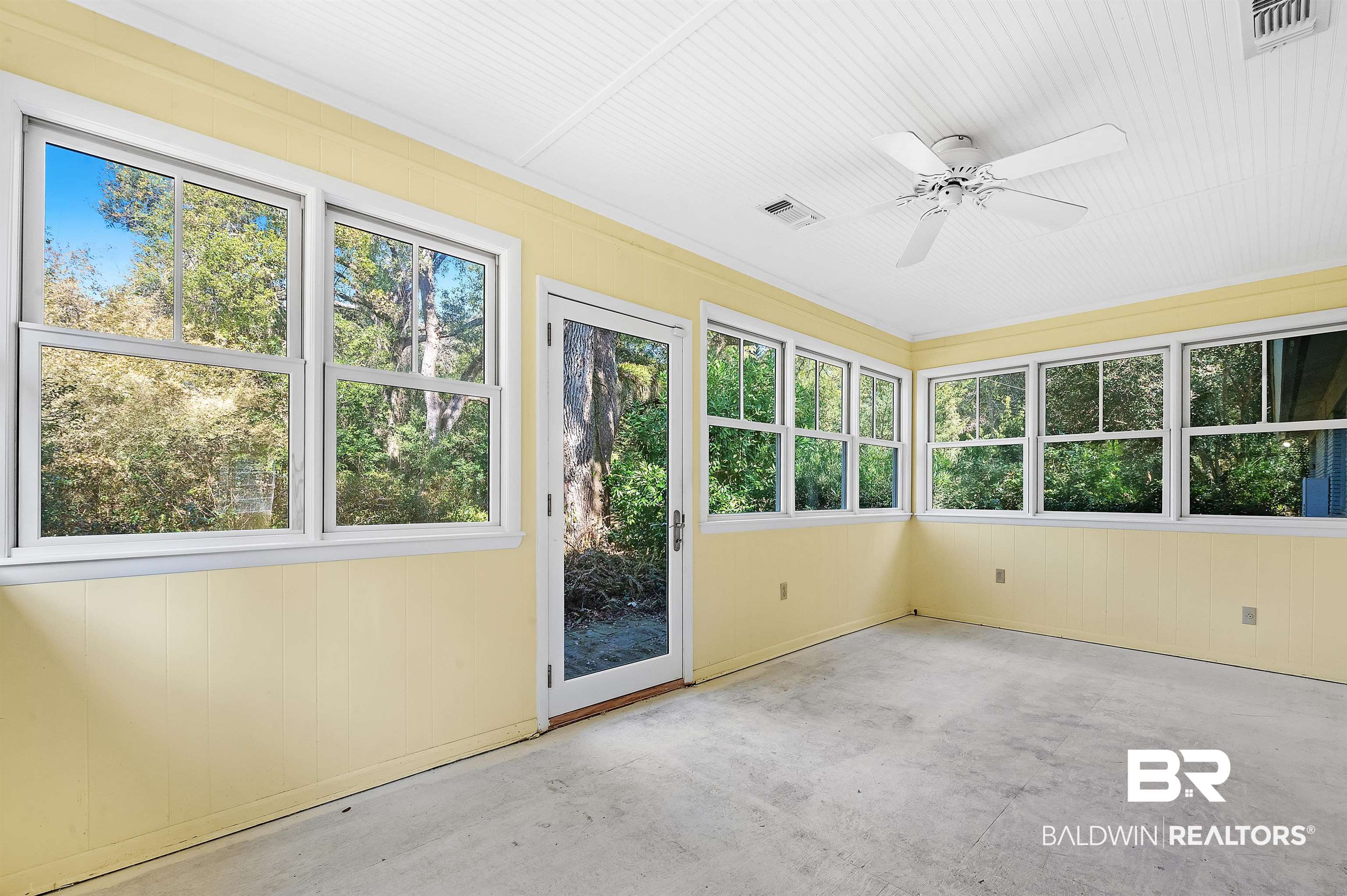 14375 Oak Street Magnolia Springs, AL 36555 - Photo 13 of 20 Unfurnished sunroom featuring ceiling fan