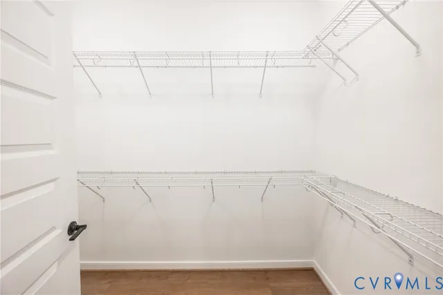 a view of small space with racks on the wall