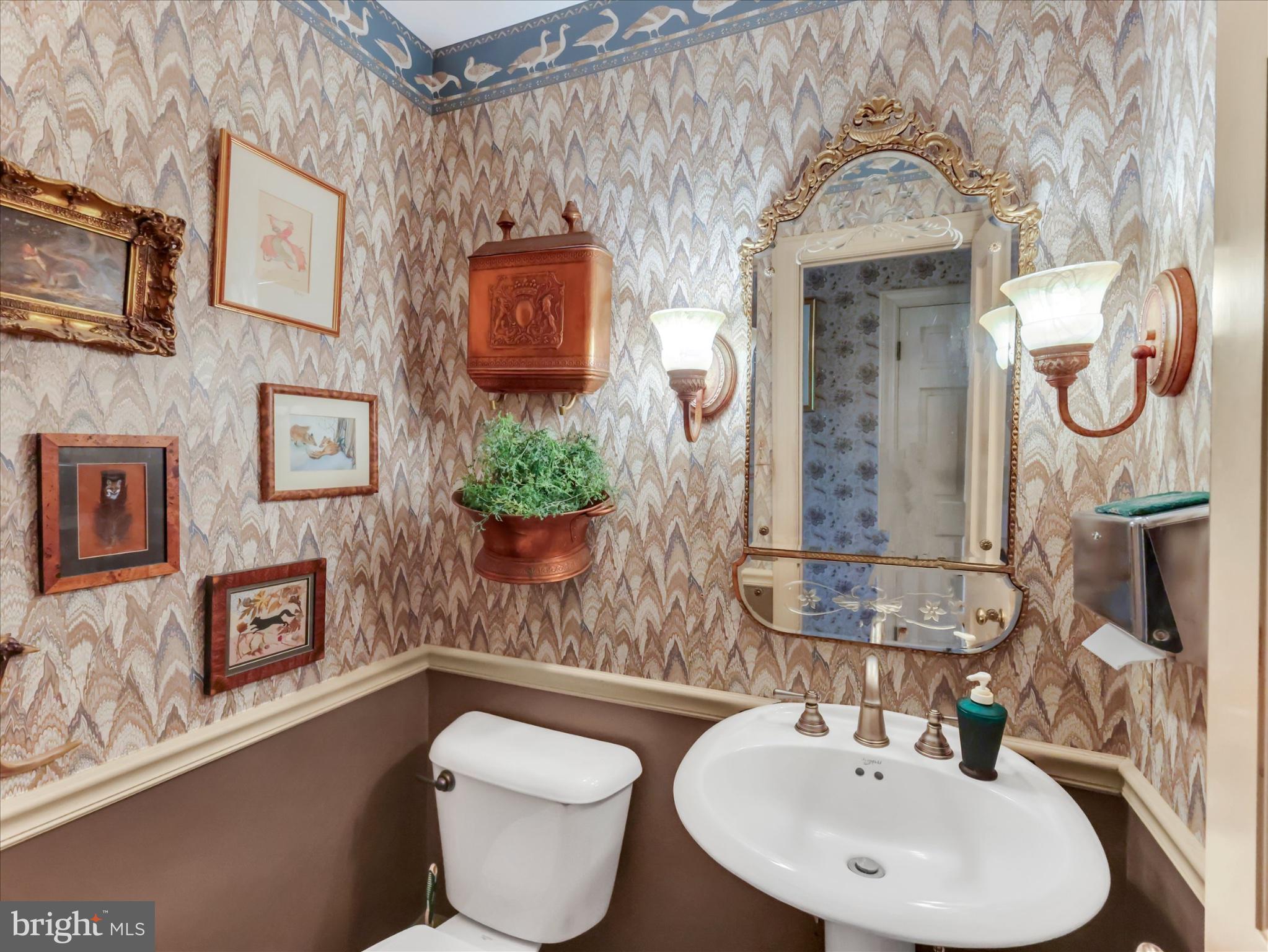 19255 Telegraph Springs Road Purcellville, VA 20132 - Photo 19 of 107 a bathroom with a toilet sink and mirror