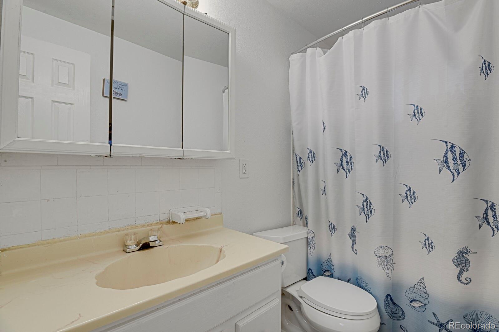 233 South Decatur Street Denver, CO 80219 - Photo 12 of 35 a bathroom with a sink toilet and shower