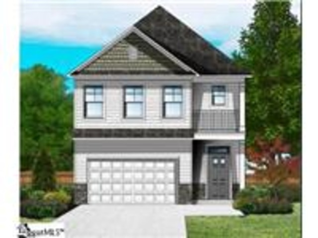 252 Brown Circle Easley, SC 29642 - Photo 2 of 14 This contemporary home features an inviting facade with an attached garage and a small balcony.